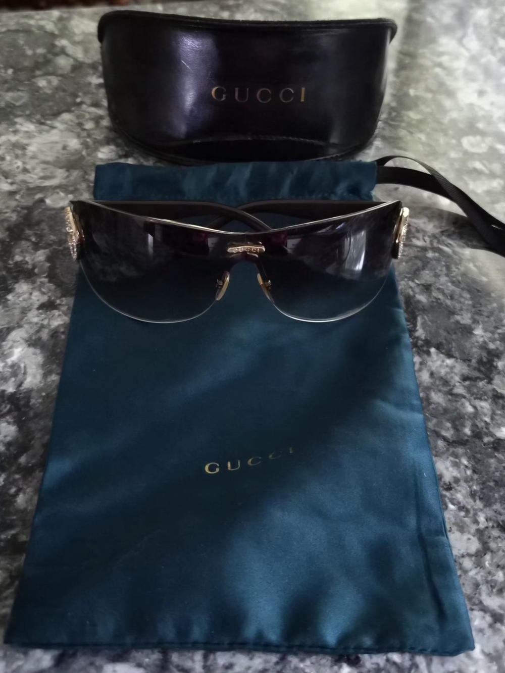 Gucci Women's Black Gradient Shield Sunglasses
